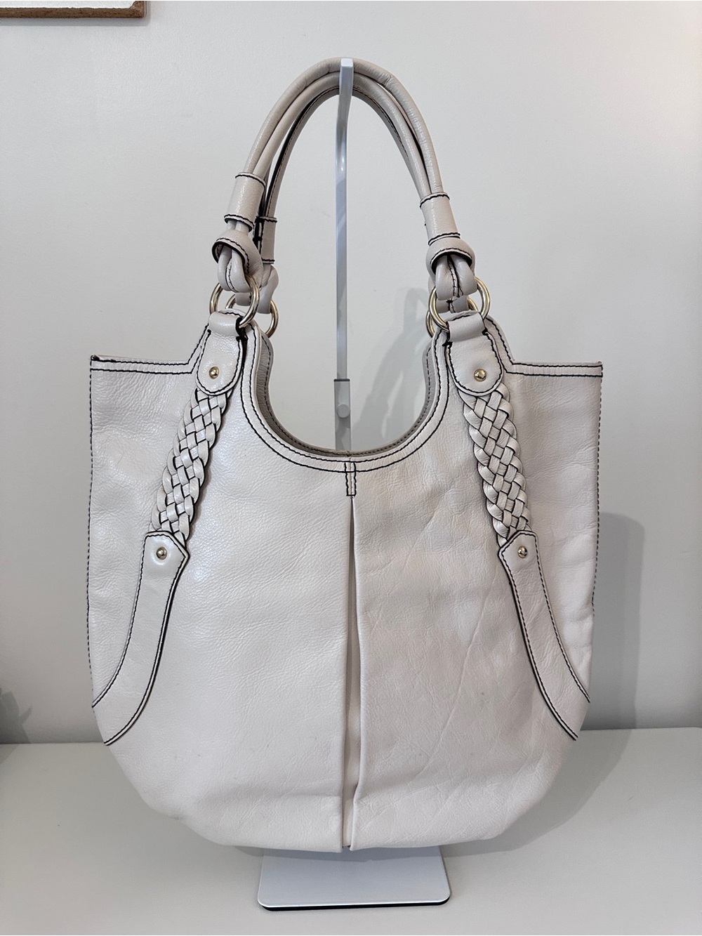 Banana Republic Large Pebble Leather Hobo Shoulder Bag